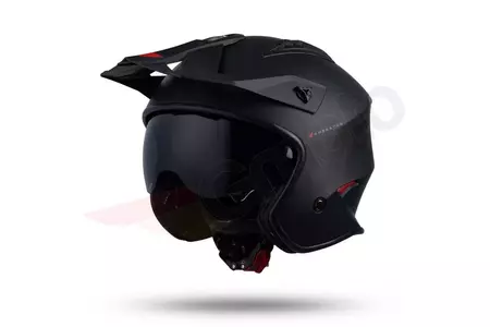 Casco moto Jet Trial ATV UFO Shertan con visiera nero mat XL-2