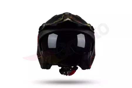 Jet Trial ATV UFO Shertan motociklininko šalmas su skydeliu juodas L-8