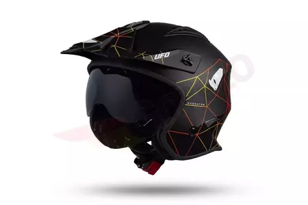 Jet Trial ATV UFO Shertan casco de moto con visera negro XL-2