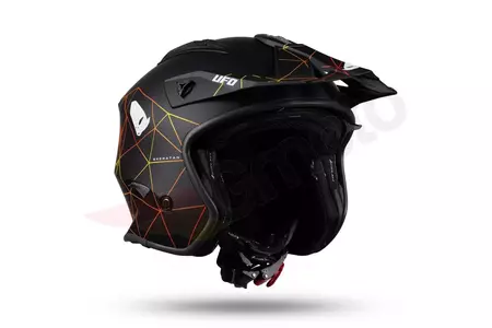 Jet Trial ATV UFO Shertan casco de moto con visera negro XL-4