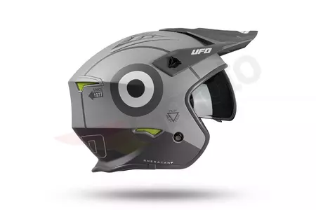 Capacete de motociclista Jet Trial ATV UFO Shertan com viseira cinzenta L-11