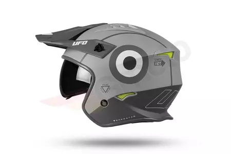 Casque moto Jet Trial ATV UFO Shertan avec visière gris M-10