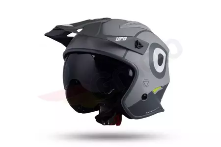 Jet Trial ATV UFO Shertan motorcykelhjelm med visir grå M-2