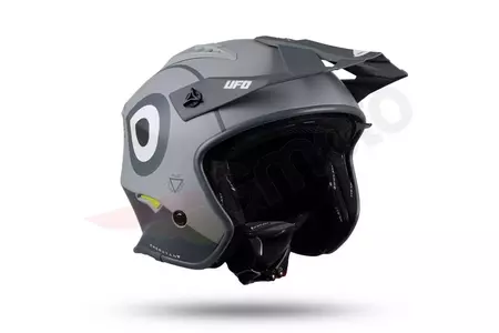 Casco moto Jet Trial ATV UFO Shertan con visiera grigio M-4