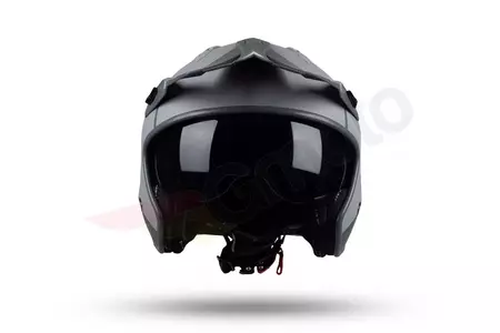 Casque moto Jet Trial ATV UFO Shertan avec visière gris S-8