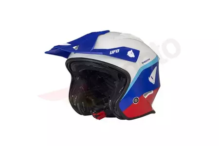 Jet Trial ATV motocyklová helma UFO Shertan bílá červená modrá S - HE131CS
