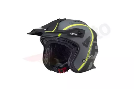Casco moto Jet Trial ATV UFO Shertan nero grigio opaco S - HE131KS