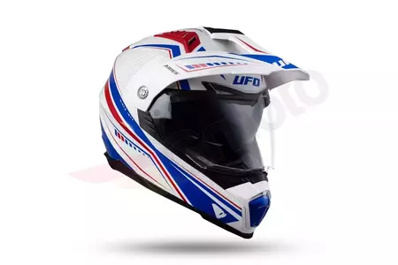UFO Aries Tourer cross enduro moto casco blanco rojo azul S-5