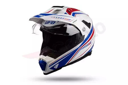 Cross Enduro casco de moto UFO Aries Tourer blanco rojo azul XS - HE161XS