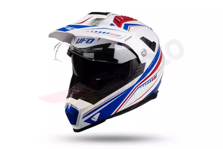 Cross Enduro casco de moto UFO Aries Tourer blanco rojo azul XS-2