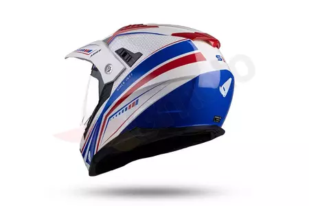 Cross Enduro casco de moto UFO Aries Tourer blanco rojo azul XS-7