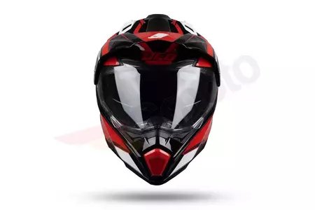 Cross Enduro UFO Aries Tourer motorcykelhjälm röd svart L-10