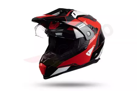 Cross Enduro UFO Aries Tourer motorkerékpár sisak piros fekete L - HE163L