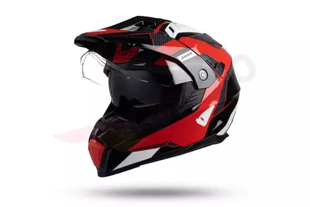 Cross Enduro UFO Aries Tourer motorcykelhjälm röd svart L-2