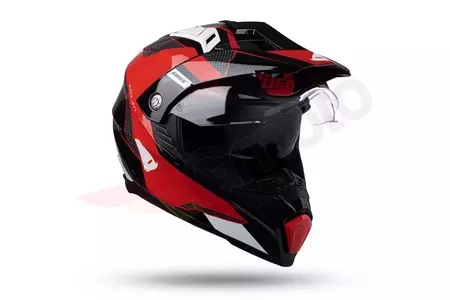 Motorradhelm UFO Cross Enduro Aries Tourer rot schwarz L-5