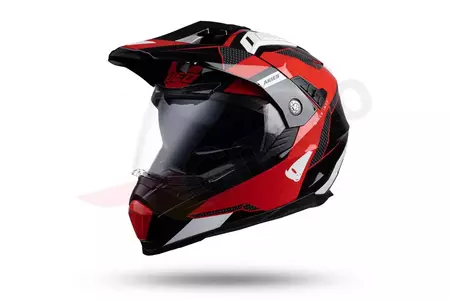 Cross Enduro UFO Aries Tourer motocikla ķivere sarkana melna M-3