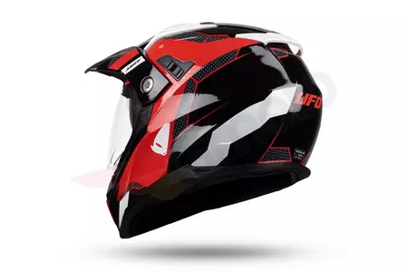 Casco moto Cross Enduro UFO Aries Tourer rojo negro M-7