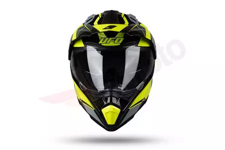 UFO Aries Tourer casco moto cross enduro grigio nero giallo fluo M-10