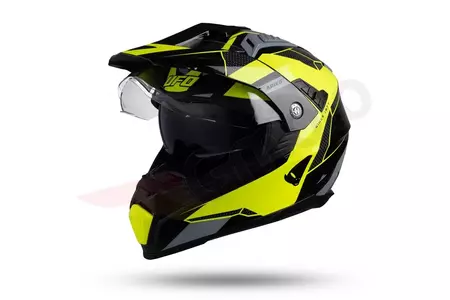 UFO Aries Tourer cross enduro motorkerékpár sisak szürke fekete sárga fluo M-1