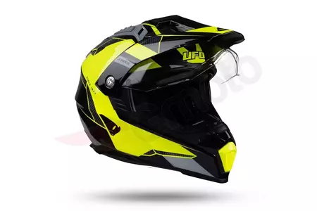 UFO Aries Tourer casco moto cross enduro grigio nero giallo fluo M-4