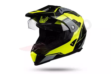 UFO Aries Tourer casco moto cross enduro grigio nero giallo fluo S-2