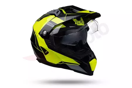UFO Aries Tourer casco moto cross enduro grigio nero giallo fluo S-5