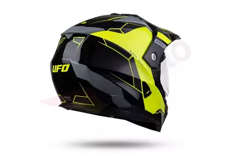 UFO Aries Tourer casco moto cross enduro grigio nero giallo fluo S-8