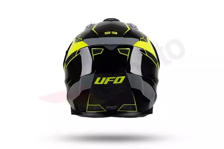 UFO Aries Tourer cross enduro motociklu ķivere pelēka melna dzeltena fluo XS-9