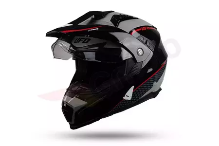 Cross Enduro UFO Aries Tourer motoristična čelada siva rdeča črna M-1