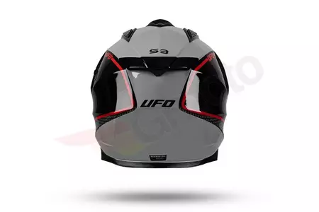 Cross Enduro UFO Aries Tourer motociklu ķivere pelēka sarkana melna XL-10