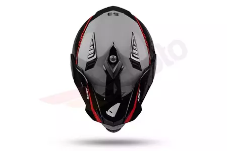 Cross Enduro UFO Aries Tourer motoristična čelada siva rdeča črna XS-14