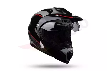 Cross Enduro UFO Aries Tourer motoristična čelada siva rdeča črna XS-5