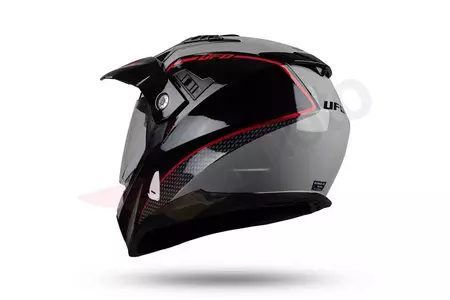 Cross Enduro UFO Aries Tourer motoristična čelada siva rdeča črna XS-8