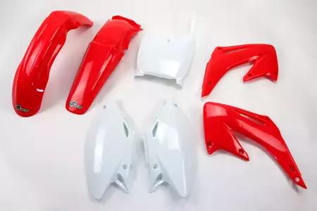 Sada plastů UFO Honda CR 125 250 02-03 červená bílá - HOKIT101999