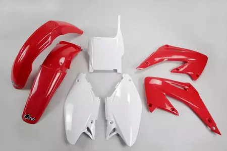 Juego de plásticos UFO Honda CR 125 250 04-07 rojo blanco - HOKIT103999