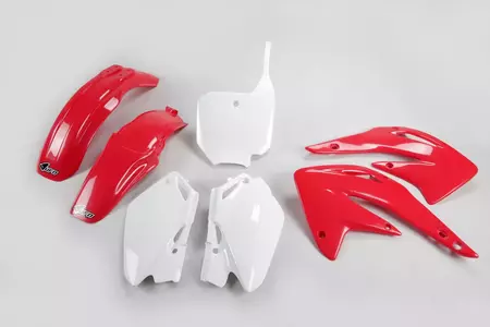 Kit plastique UFO couleur origine rouge/blanc Honda CR85R/RB - HOKIT109999