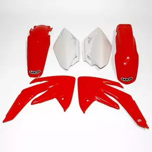 Uppsättning UFO-plast Honda CRF 150 07-22 röd vit - HOKIT111999