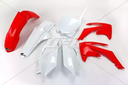 Set di plastiche UFO Honda CRF 250R 11-13 CRF 450R 11-12 bianco rosso-1