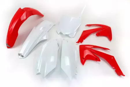 Set de materiale plastice UFO Honda CRF 250R 11-13 CRF 450R 11-12 roșu alb - HOKIT114999