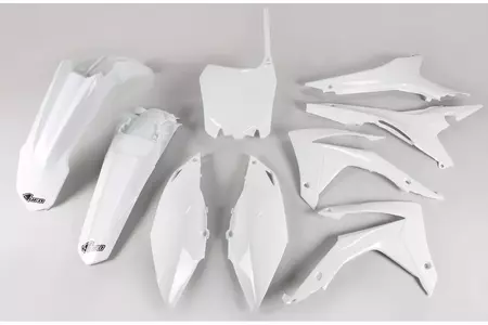 Set di plastiche UFO Honda CRF 250R 14-17 CRF 450R 13-16 con coprifiltro bianco-1