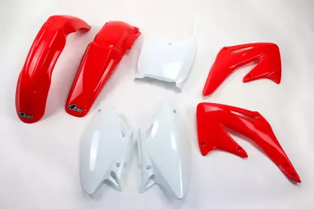 Комплект пластмаси UFO Honda CRF 450R 02-03 червено бяло - HOKIT106999