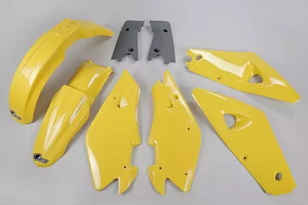Komplet plastików UFO Husqvarna CR 125 CR 250 00-03 żółty grafit - HUKIT600999