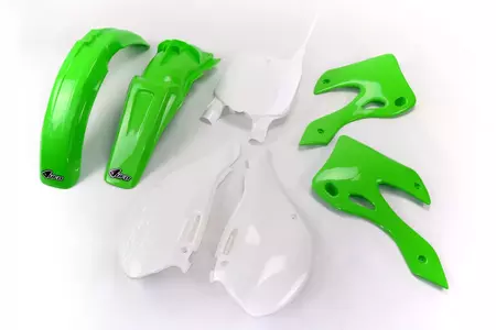 Set de materiale plastice UFO Kawasaki KX 125 250 00-02 verde alb verde - KAKIT200999