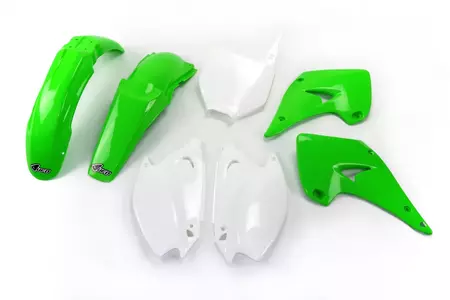Komplet plastików UFO Kawasaki KX 125 250 03-04 zielony biały - KAKIT201999