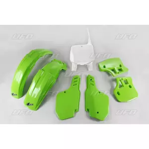 Komplet UFO plastike Kawasaki KX 500 96-99 zelena bela - KA186E999