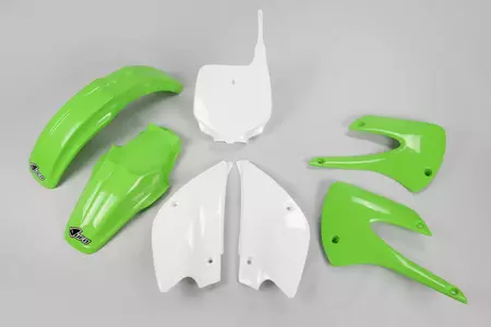 Komplet UFO plastike Kawasaki KX 85 01-13 zelena bela - KAKIT207999