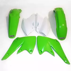 Uppsättning UFO-plast Kawasaki KXF 250 04-05 grön vit - KAKIT203999