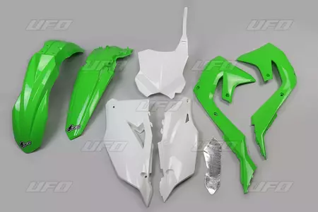 Conjunto de plásticos UFO Kawasaki KXF 250 2021 KXF 450 19-21 branco verde preto-1