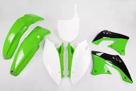 Komplet plastików UFO Kawasaki KXF 450 10-11 zielony biały czarny - KAKIT216999