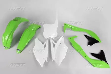 Uppsättning UFO-plast Kawasaki KXF 450 16-17 grön svart vit - KA223E999